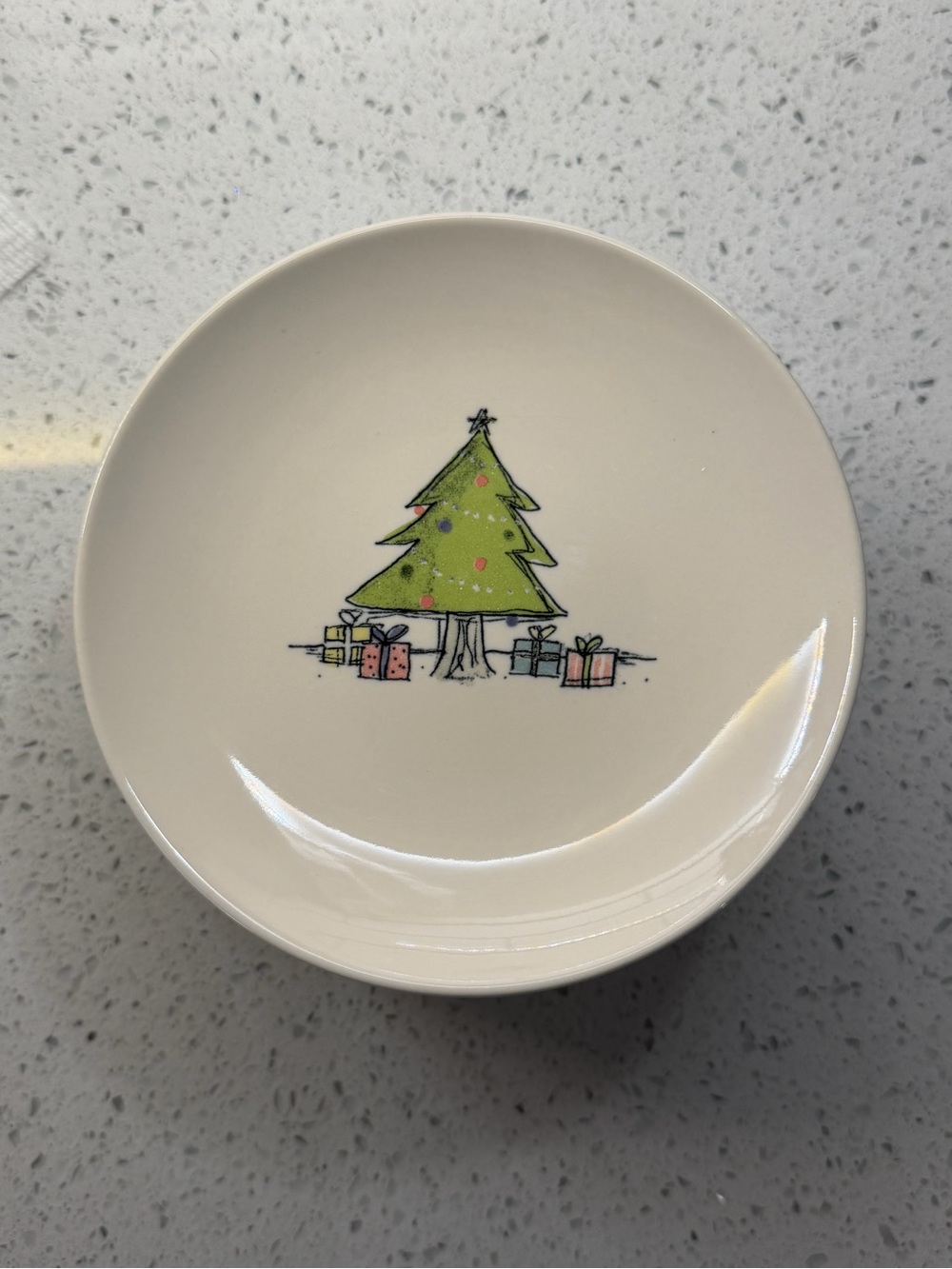 NEW Set 6 Rae Dunn Artisan Collection by Magenta Christmas Tree Ceramic Plates